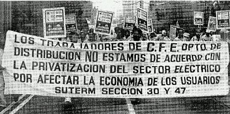 En la defensa del Artículo 27 Constitucional. Foto tomada el 28 de septiembre de 2008, por Suterm.