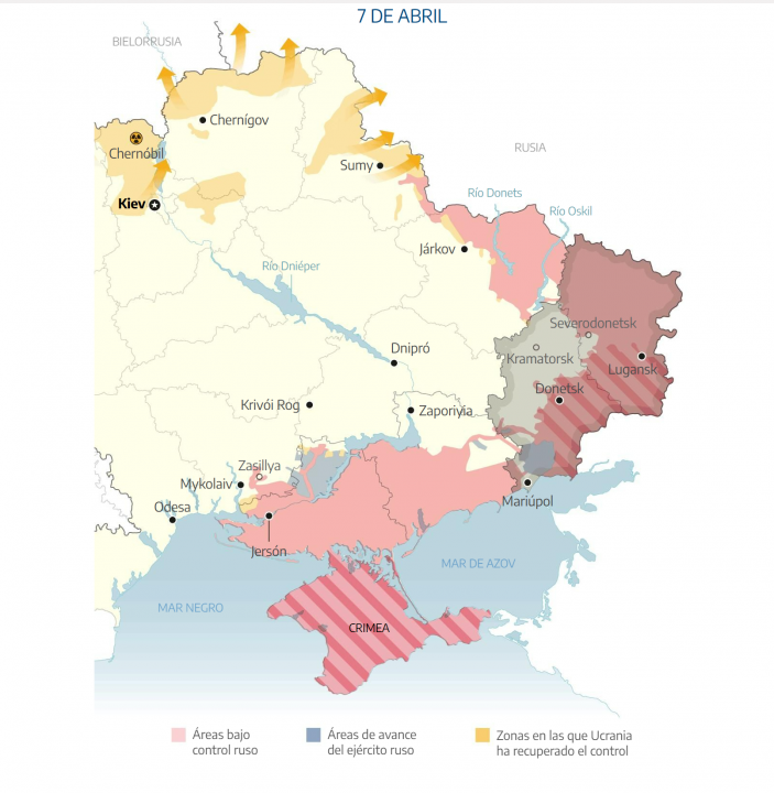 La guerra entre Rusia y Ucrania la explicamos en mapas